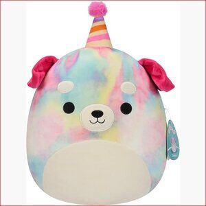 12-Inch Ultrasoft Polyester Plush Dog with Party Hat